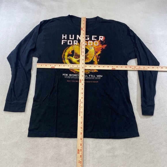 Hunger For God Graphic Tee Thrifted Vintage Style Size L - Picture 5 of 10